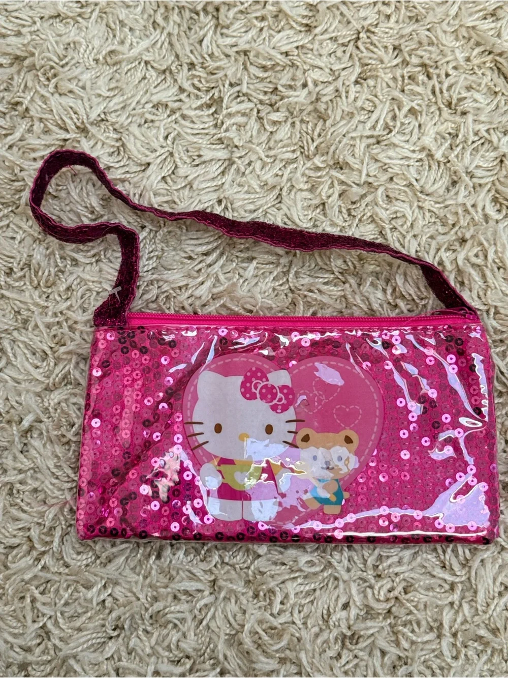 Hello Kitty Pink Sequin Shoulder Bag – Cute Sparkly Kids Purse Gift